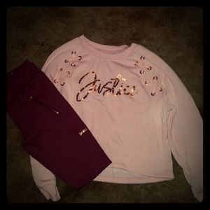 Justice pants and croup top